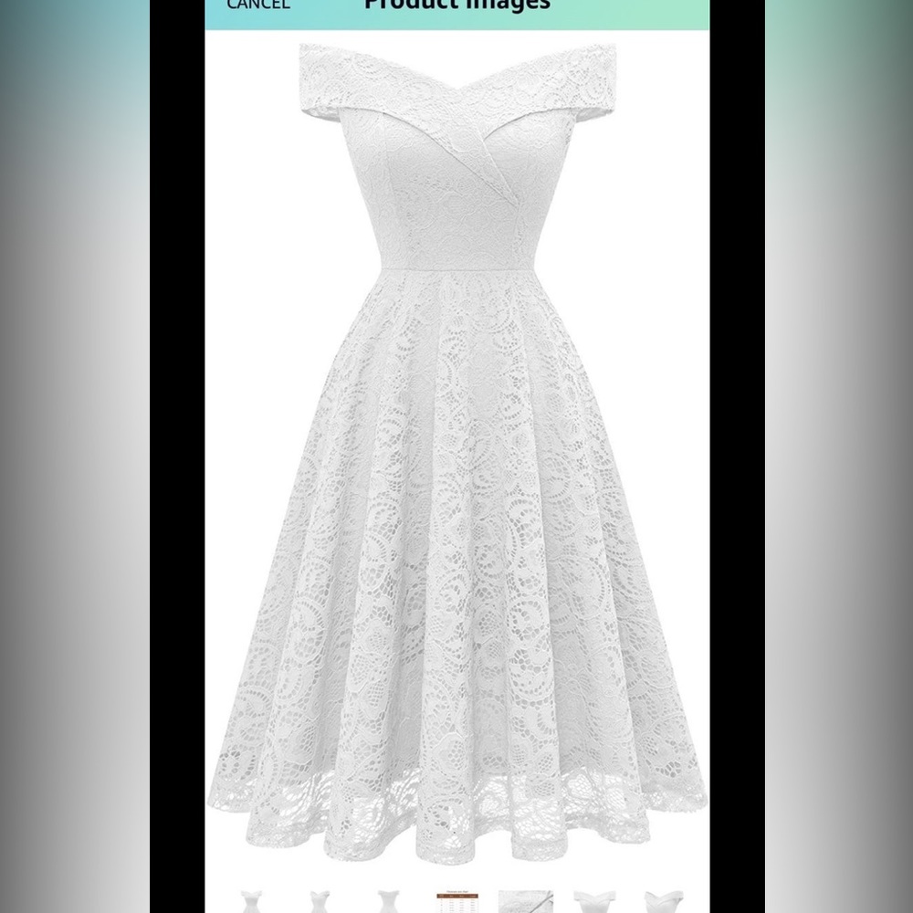 New, white lace dress